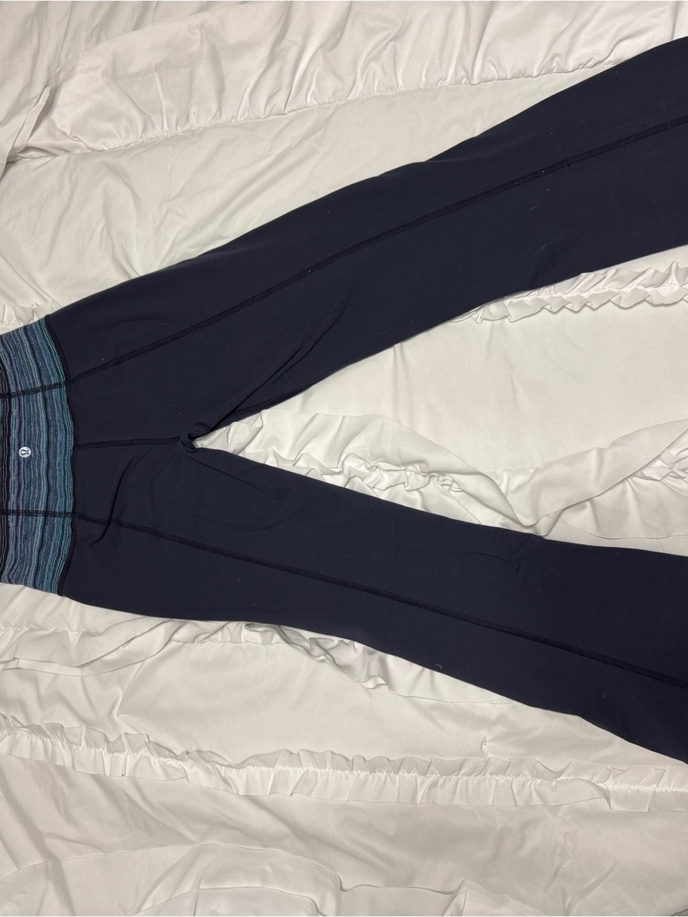 lululemon athletica Navy Leggings with Striped Waistband